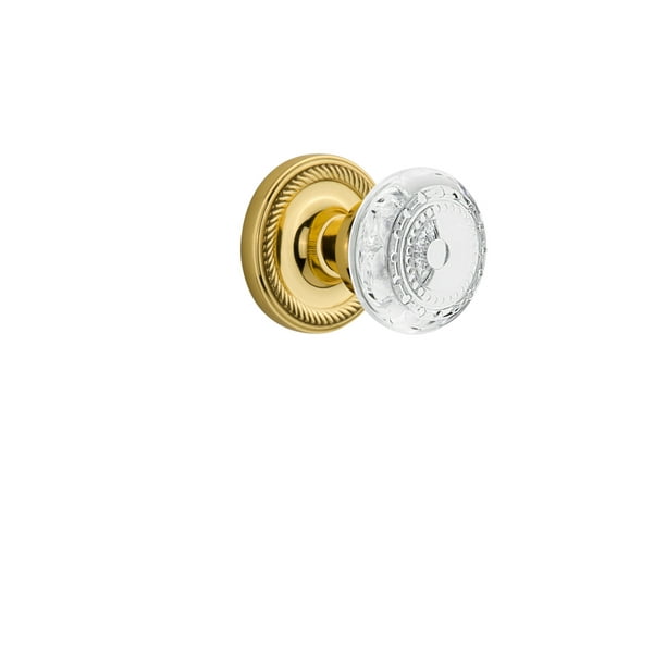 Unlacquered Brass Nostalgic Warehouse Rope Rosette with Meadows Knob Mortise Unlacquered Brass Nostalgic Warehouse Rope Rosette with Meadows Knob Mortise